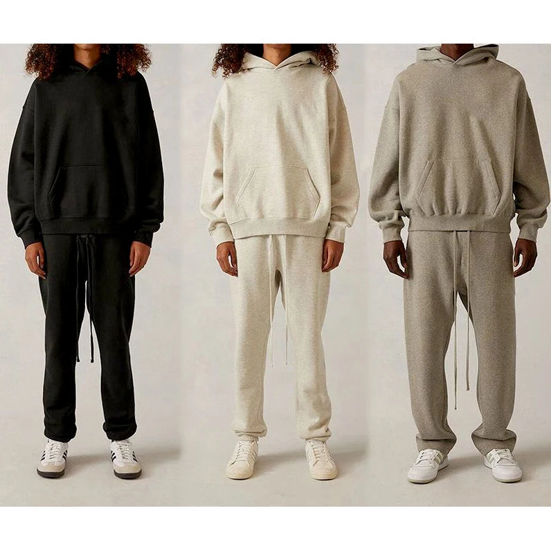 Top Quality Clothing Manufacturer Hoddie Custom Ess Essentials Hoodie Men and Pants Gym Tracksuit Sweatpants Jogger Set Ropa