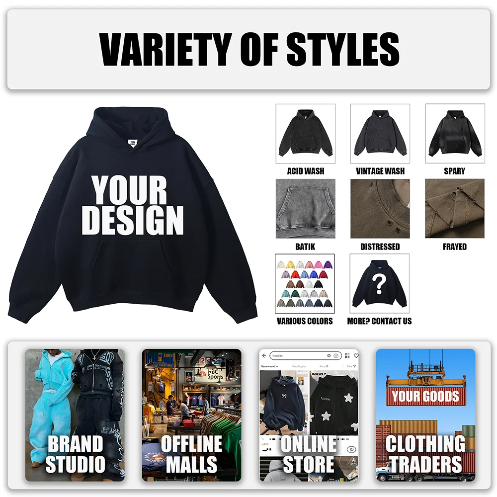 Vintage Hoodie and Men's Cotton Hoody with Washed Distressed Effect for Custom Men Hoodies in Streetwear Fashion