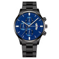 Fashion Men Black Stainless Steel Watch Luxury Calendar Quartz Wrist Watch Mens Business Watches for Man Clock Relogio Masculino