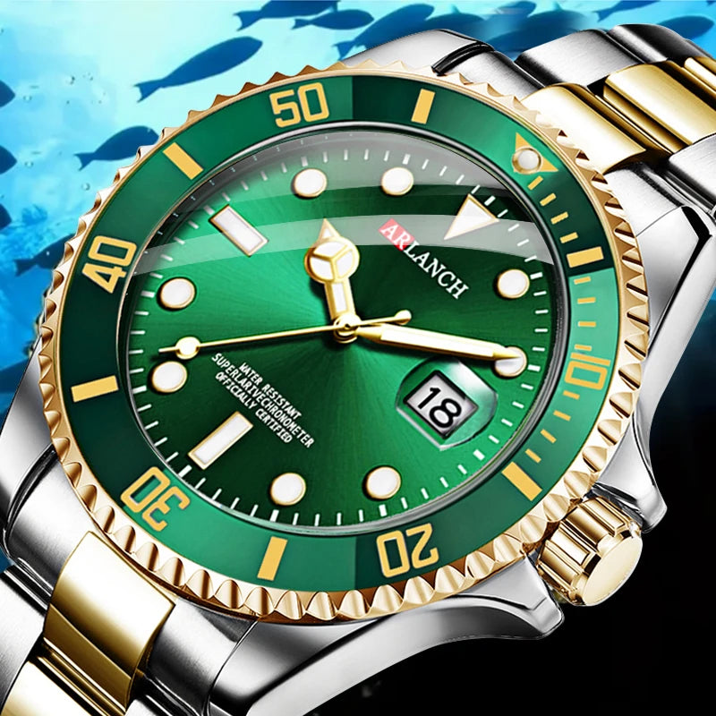 Men's Quartz Watch Classic Stainless Steel Strap Casual Business Style 40mm Black Gold Dial 3Bar Waterproof Series Watches reloj